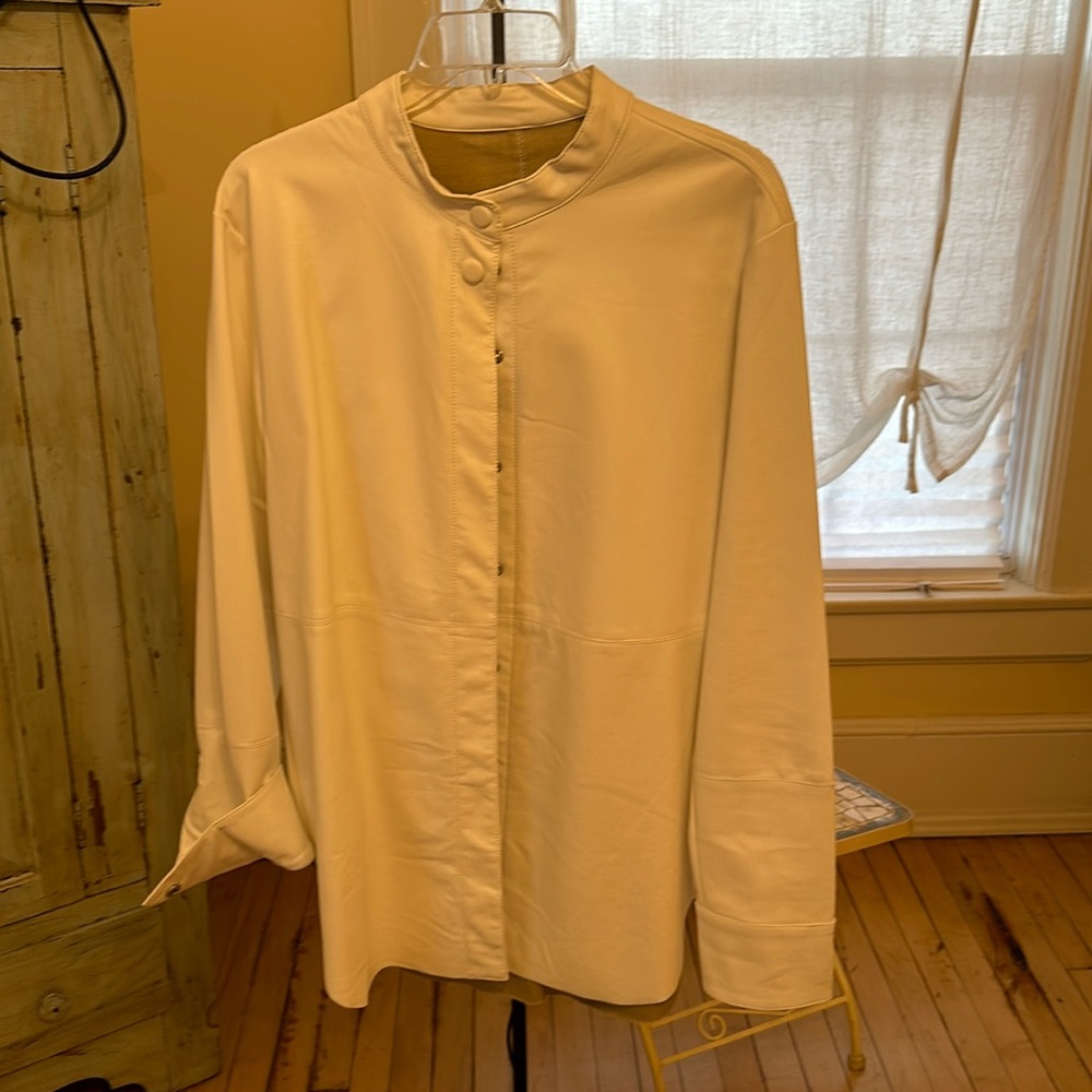 Leather feel jacket   White